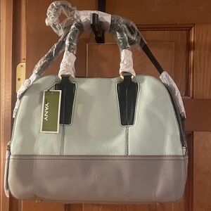 Oryany leather Satchel Bag - seafoam and Gray